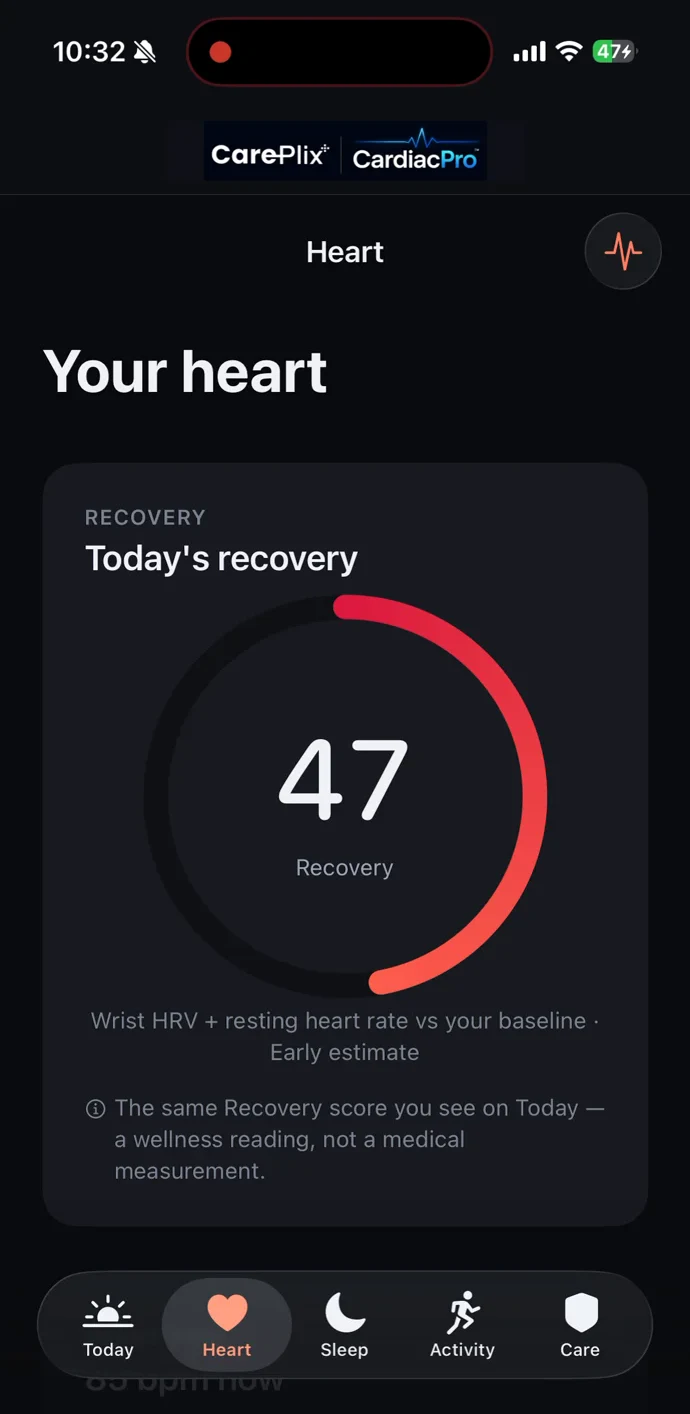 CarePlix CardiacPro Heart and Recovery screen